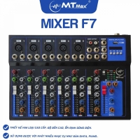 Bàn trộn Mixer MTMax F7 BT - 7 kênh cao cấp - Có bluetooth, chống hú tốt - Màn hình led