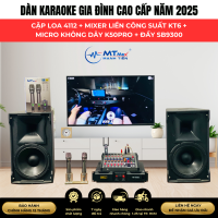 Dàn Karaoke Cao Cấp [CẶP LOA  4112 BASS 30 + MIXER LIỀN CÔNG SUẤT KT6 + MICRO KHÔNG DÂY CAO CẤP K50PRO + ĐẨY SB9300] Cho Âm Thanh Sống Động, Thích Hợp Giải Trí Đa Năng, Bảo Hành Chính Hãng 