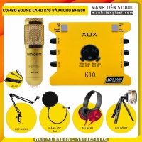 Combo Sound Card K10 2020 Và Micro BM900 Thu âm giá RẺ