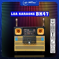 Loa Điện Karaoke BK47 - Công Suất 500W, Tặng Kèm 2 Micro UHF Chóng Hú Cực Tốt, Hỗ Trợ Kết Nối Bluetooth, USB, AUX.