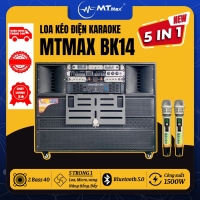 Loa Kéo Điện MTMAX BK14 Cao Cấp 5 Trong 1 – Sự Đột Phá Mới Trong Thiết Kế MTMAX Tích Hợp Micro, Vang Cơ, Nâng Tiếng, Cục Đẩy Công Suất 1500W