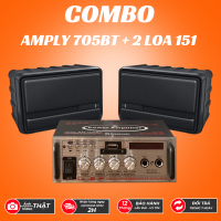 Combo  Amply 705BT Và Cặp Loa 151 Âm Thanh Mini Cho Spa, Cafe