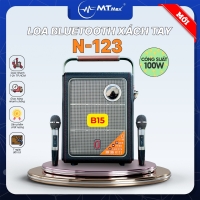 Loa Hay Nhất 2024 | Loa Xách Tay Karaoke N123 Bass 15cm Kèm 2 micro karaoke Kết Nối Bluetooth 5.0, USB, AUX, Thẻ Nhớ, Cổng Micro, OTG Sạc DC15V 