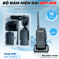 Bộ Đàm 16 Kênh HR505 Sóng UHF Công Suất 5W Pin Sạc Dung lượng 4800mAh Sử dụng 5-20 Tiếng 