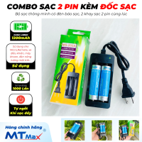 Combo Sạc 2 Pin Kèm Đốc Sạc Có Đèn Báo Sạc, 2 Khay Sạc 2 Pin Cùng Lúc Tự Động Ngắt Khi Sac Đầy Pin Sử Dụng Được 1000 Lần Dùng Cho Cho Micro, Remote, Xe Điều Khiển, Máy Khoan, Đèn Năng Lượng Mặt Trời...