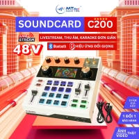Soundcard Thu Âm, Livestream C200 Live Audio Chuyên Nghiệp, 48V Cùng 8 Hiệu Ứng Đổi Giọng, Nhỏ Gọn, Thiết Kế Tinh Xảo