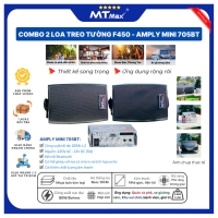 Combo Amply 705BT Và Cặp Loa Treo Tường F450 Cho Quán Cà Phê, Giải Trí Công Cộng, Khu Vui Chơi Giải Trí