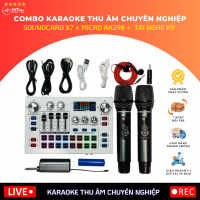 Combo Karaoke Thu Âm Livestream Gia Đình Giá Rẻ - Soundcard X7 + Micro Chính Hãng AK298 + Tai Nghe K9 - Dễ Dàng Kế Nối Sử dụng