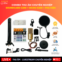 Combo Thu Âm, Livestream Chuyên Nghiệp Soundcard C200 - Micro K200 - Phụ Kiện, Đáp Ứng Mọi Nhu Cầu Livestream Bán Hàng Online, Học Tập, Giải Trí Đa Chức Năng Như Phòng Thu