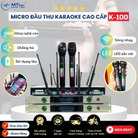 Micro Đầu Thu Cao Cấp Chính Hãng K-100 Sóng UHF Bắt Sóng Cực Xa Màn Hình LCD Sắc Nét Thích Hợp Karaoke Gia Đình Hội Trường Quán Bar