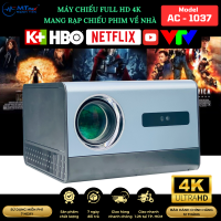 Máy Chiếu Mini FULL HD AC 1037 Tự Động Lấy Nét Android 12.0, Cho Phép Tải Các App (Youtube, Netflix, VTV,. .) Kết Nối Wifi, Loa, Bluetooth, Cổng USB, Thoải Mái Xem Phim Ngay Tại Nhà, . . Bảo Hành 12 Th