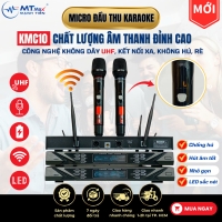 Micro Đầu Thu Cao Cấp Không Dây Chính Hãng KMC10 Chống Nhiễu Chống Hú Hút Âm Tốt Bắt Sóng Nhạy Thích Hợp Karaoke, Phòng Trà, Quán Cà Phê