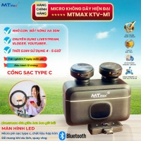 Micro Không Dây Cài Áo MTMAX KTV-M1 -  Chống Ồn, Chống Nhiễu, Lọc Tạp Âm Tốt, Kết Nối Thông Minh,  Bắt Sóng Xa Đến 30M