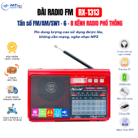 Đài FM Radio RX-1313 Nghe Tin Tức, Thời Sự, Thể Thao Tiện Lợi Không Cần Mạng, Có Tích Hợp Đèn LED Siêu Sáng, 8 Băng Tần Radio