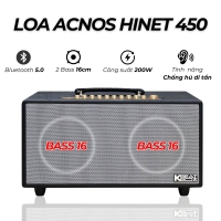 Loa di động karaoke Acnos HiNet 450 Bass đôi 16cm, Công suất 200W Âm Trầm Mạnh Mẽ Kèm 2 Micro Không Dây 