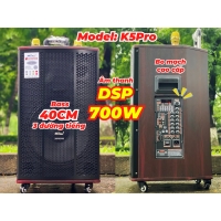 Loa Kéo MTMAX K5Pro Chip DSP Hay Như Phòng Karaoke Chuyên Nghiệp, Dàn Karaoke Di Động, Loa 3 Đường Tiếng Bass 40cm Công Suất 700W Kèm 2 Micro UHF Cao Cấp, Nhẹ Hơi, Nâng Giọng