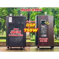 Loa Kéo MTMAX K7Pro Chip DSP Hay Như Phòng Karaoke Chuyên Nghiệp, Dàn Karaoke Di Động, Loa 3 Đường Tiếng Bass 50cm Công Suất 750W Kèm 2 Micro UHF Cao Cấp, Nhẹ Hơi, Nâng Giọng