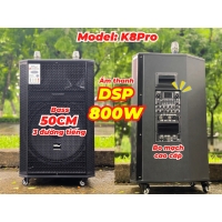 Loa Kéo MTMAX K8Pro Chip DSP Hay Như Phòng Karaoke Chuyên Nghiệp, Dàn Karaoke Di Động, Loa 3 Đường Tiếng Bass 50cm Công Suất 800W Kèm 2 Micro UHF Cao Cấp, Nhẹ Hơi, Nâng Giọng