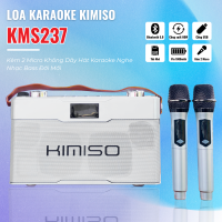 Loa Xách Tay Karaoke Kimini KMS237  Đi Kèm 2 Micro Không Dây Hát Karaoke, Nghe Nhạc Bass Đời Mới