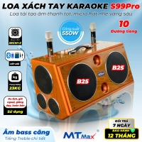 Loa Karaoke Xách Tay Cao Cấp MTMAX S99Pro 10 Đường Tiếng, Hệ Thống Bass Đôi 25 Công Suất Mạnh Mẽ Đến 550W, Micro Không Dây Chống Hú
