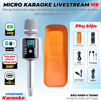Micro Bluetooth Karaoke H9 Vừa Karaoke Vừa Livestream Đầy Đủ Dây Jack Kết Nối Đi Kèm Hộp Đựng Cao Cấp Chống Sốc, Công Nghệ Xử Lý Âm Thanh DSP