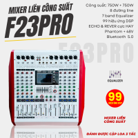 Mixer Cao Cấp Liên Công Suất MTMAX F23Pro Công Suất 750W + 750W 8 Đường Line 7 Band Equalizer Mượt Mà 99 Hiệu Ứng Chuyên Nghiệp DSP Bluetooth 5.0 Nguồn Điện Phantom + 48V Chất Lượng Cao