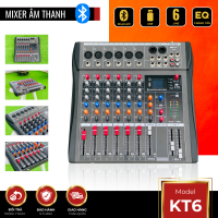 Mixer MTMAX KT6 Cao Cấp Với 6 Đường Line Chuyên Nâng Cấp Loa Kéo, Dàn Karaoke, Sân Khấu, Hội Nghị, Bữa Tiệc Tặng Dây Canon Ra Hoa Sen