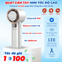 Quạt Cầm Tay Di Động A63 Trang Bị Sò Làm Lạnh, 100 Tốc Độ Gió Sạc Lại Type C Động Cơ Mạnh mẽ Pin 3600mAh Màn Hình LED