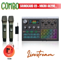 Combo Karaoke Thu Âm Livestream - Soundcard X9 + Micro Chính Hãng AK298 + Tai Nghe K9 Hỗ Trợ Thu Âm, Karaoke Online Chuyên Nghiệp