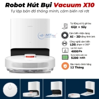 Robot Hút Bụi Thông Minh Vacuum X10 Điều Hướng Bằng Laze LDS Nâng Cao Thời Lượng Vệ Sinh Tới 180 Phút Cực Lâu Hỗ Trợ Điều Khiển Bằng Giọng Nói Tính Năng Học Thông Minh