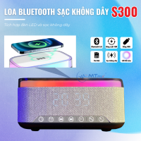 Loa Bluetooth Kiêm Sạc Điện Thoại Không Dây S300 - Màn Hình LCD Cao Cấp, Hệ Thống Đèn LED Bắt Mắt, Âm Thanh Xả Stress Nhẹ Nhàng, Nhỏ Gọn Tiện Dụng