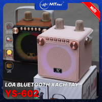 Loa Bluetooth Mini YS-602, Công Suất 35W, Nhỏ Gọn, Âm Thanh Cực Hay, Bass Căng, Đi Kèm 2 Micro Karaoke Thay Đổi Giọng Nói, Bảo Hành 6 Tháng