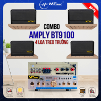 Combo Amply BT9100 Và 4 Cặp Loa Treo Tường, Âm Thanh Mini Cho Spa, Quán Cà Phê, Phòng Trà, Phòng Tập Thể Dục, Nhà Trường