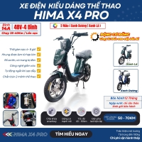 Xe Đạp Điện Cao Cấp Hima X4 Pro - Xe Điện Hiện Đại Dành Cho Học Sinh, Sinh Viên, Nhiều Lứa Tuổi, Tốc Độ 40 - 60KM/H, Một Lần Sạc Chạy Đến 70KM, Trang Bị Đầy Đủ Tính Năng