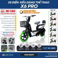 Xe Đạp Điện X6 Pro - Xe Điện Hiện Đại Dành Cho Học Sinh, Sinh Viên, Nhiều Lứa Tuổi, Tốc Độ 35 - 50KM/H, Một Lần Sạc Chạy Đến 70KM, Trang Bị Đầy Đủ Tính Năng