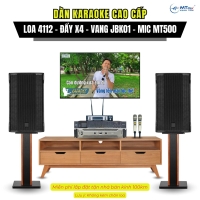 Dàn Karaoke Gia Đình Cặp Loa 4112, Đẩy X4, Vang JBK01, Micro MT500