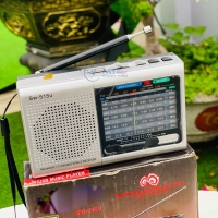 Đài Fm Radio SW515BT Máy Nghe Đài Radio Trên Sóng FM Kiểu Dáng Mặt Trước Tân Cổ Điển, Âm Thanh Sống Động, Sắc Nét