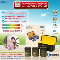 Micro Không Dây Cài Áo MTMAX KTV-M2 - Đẳng Cấp Cho Mọi Sự Kiện Lớn  - Thu Âm Tốt, Chống Nhiễu, Chống Ồn. Wireless 2.4G Lên Đến 40M - Livestream, Vloger, Video