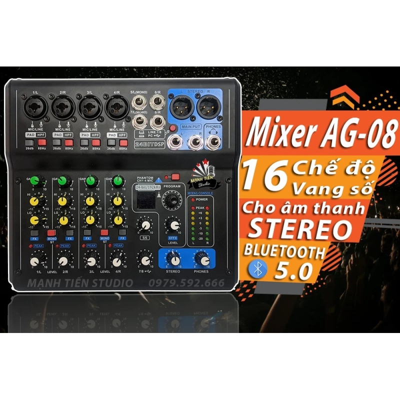 Mixer G8 Tích hợp vang số