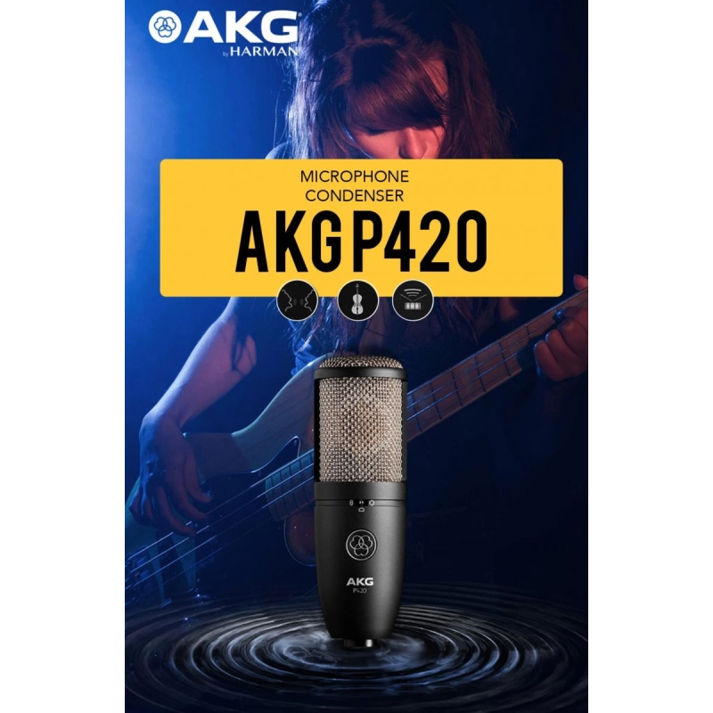 Micro thu âm AKG P420 - Mic thu âm cao cấp dành cho phòng thu, nhạc cụ, livestream chuyên nghiệp