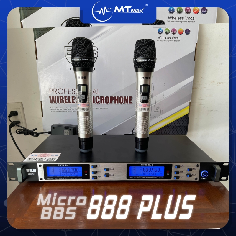 Micro không dây BBS 888 Plus hát karaoke gia đình sân khấu
