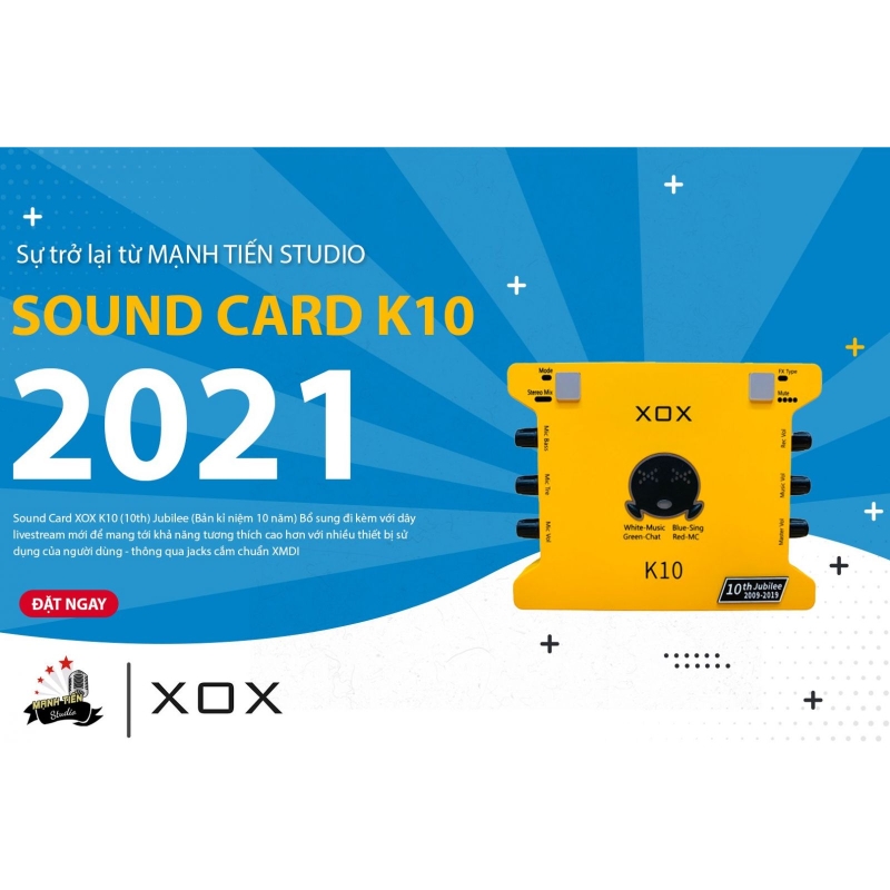Combo thu âm, livestream Micro đa năng Max 56, Sound card XOX K10 Jubilee - Tặng kèm tai nghe kiểm âm