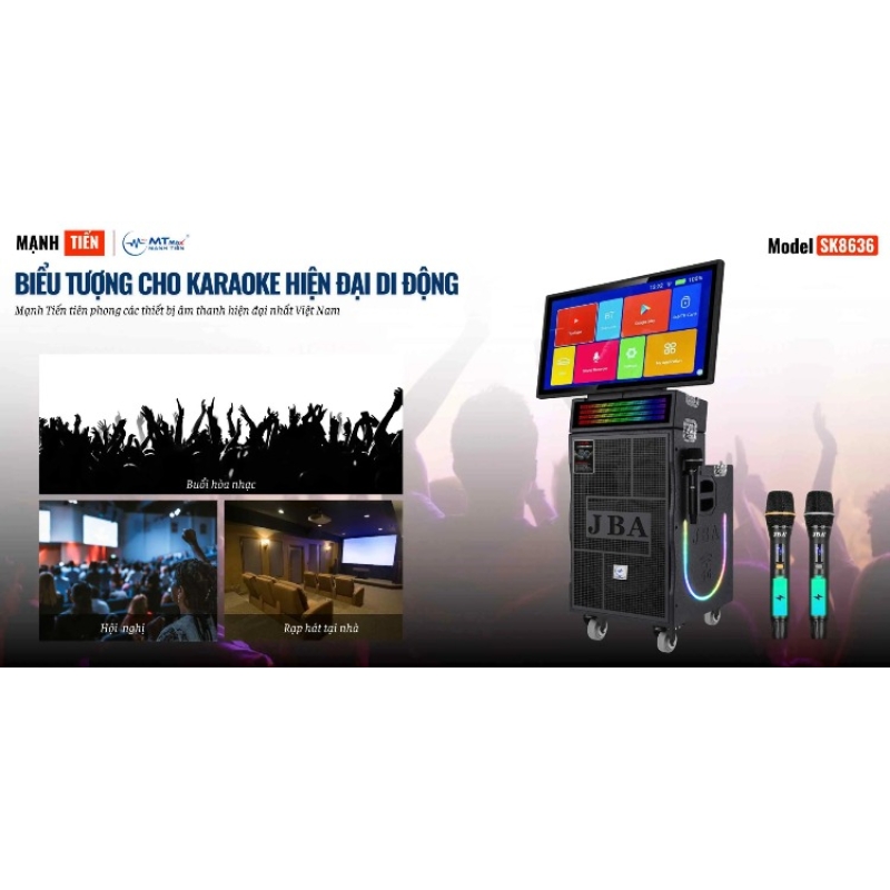 Loa Karaoke Cao Cấp Màn Hình Lớn 27inch SK8636 Mạng 5G Với Hệ Thống 7 Loa Uy Lực Đánh Hay Tất Cả Thể Loại Nhạc