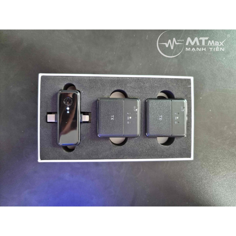 Mic không dây SX31 2 micro dành cho điện thoại gọn kết nối type C - Lightning nhanh pin khỏe