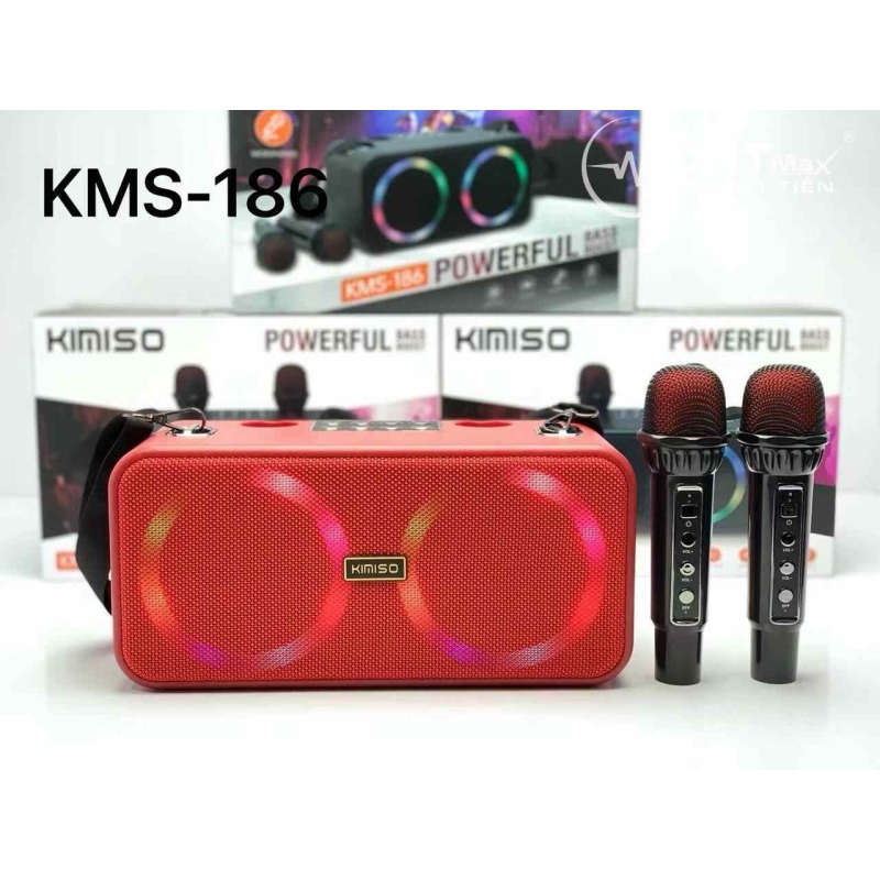 Loa karaoke mini KMS 186 bluetooth kèm 2 micro