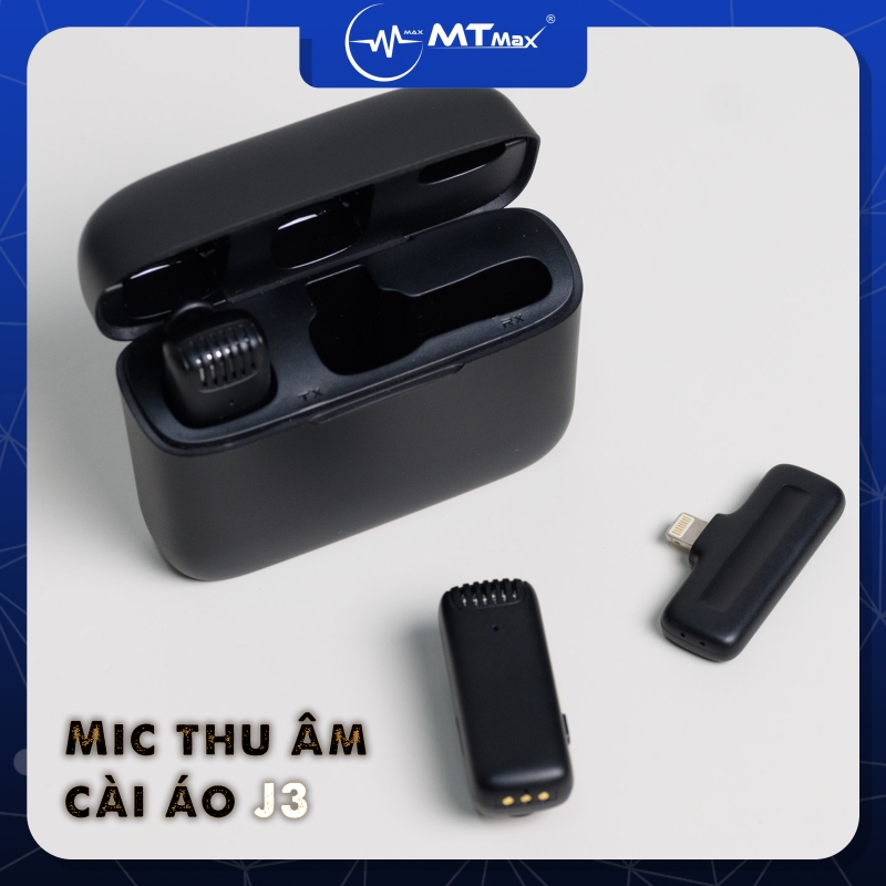 Mic không dây MTMAX J3 dành cho điện thoại gọn kết nối nhanh pin khỏe