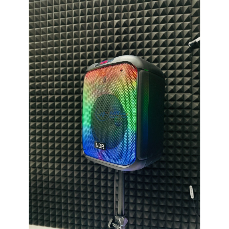 Loa Bluetooh Karaoke NDR 102B - Loa Đèn Led Cực Đẹp 7 Chế Độ, Âm Thanh Mạnh Mẽ, Trầm Ấm, Kết Nối Bluetooth, USB, TF, AUX, TWS, Đi Kèm Chân Loa Có Led RGB Và Micro Không Dây Đa Năng