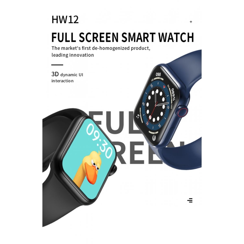 Đồng hồ thông minh HW12 - Kết nối NFC, Bluetooth, màn hình cảm ứng vuông 1.57 inch