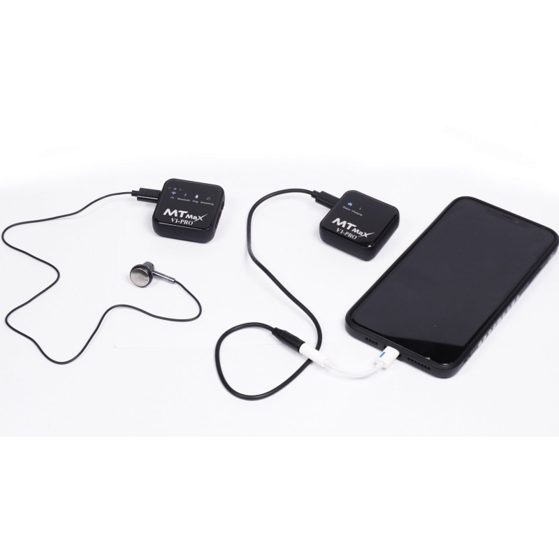 Micro cài áo Wireless MTMax V1-Pro - Mic thu âm không dây kết hợp Sound Card - Lấy nhạc bluetooth