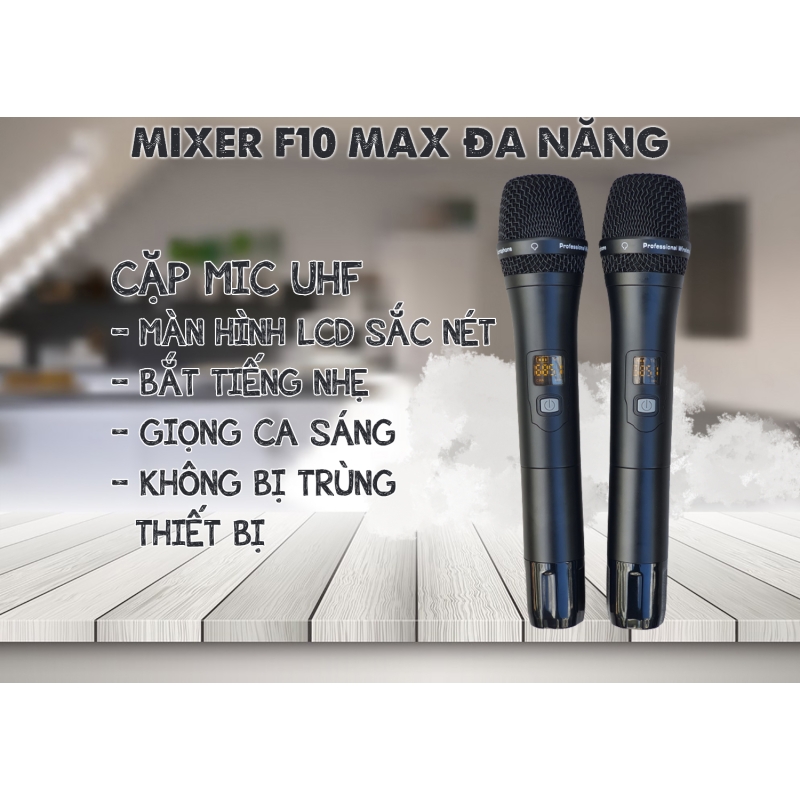 Mixer MTMAX F10 MAX liền công suất cực khủng chuyên nghiệp tích hợp nhiều chức năng